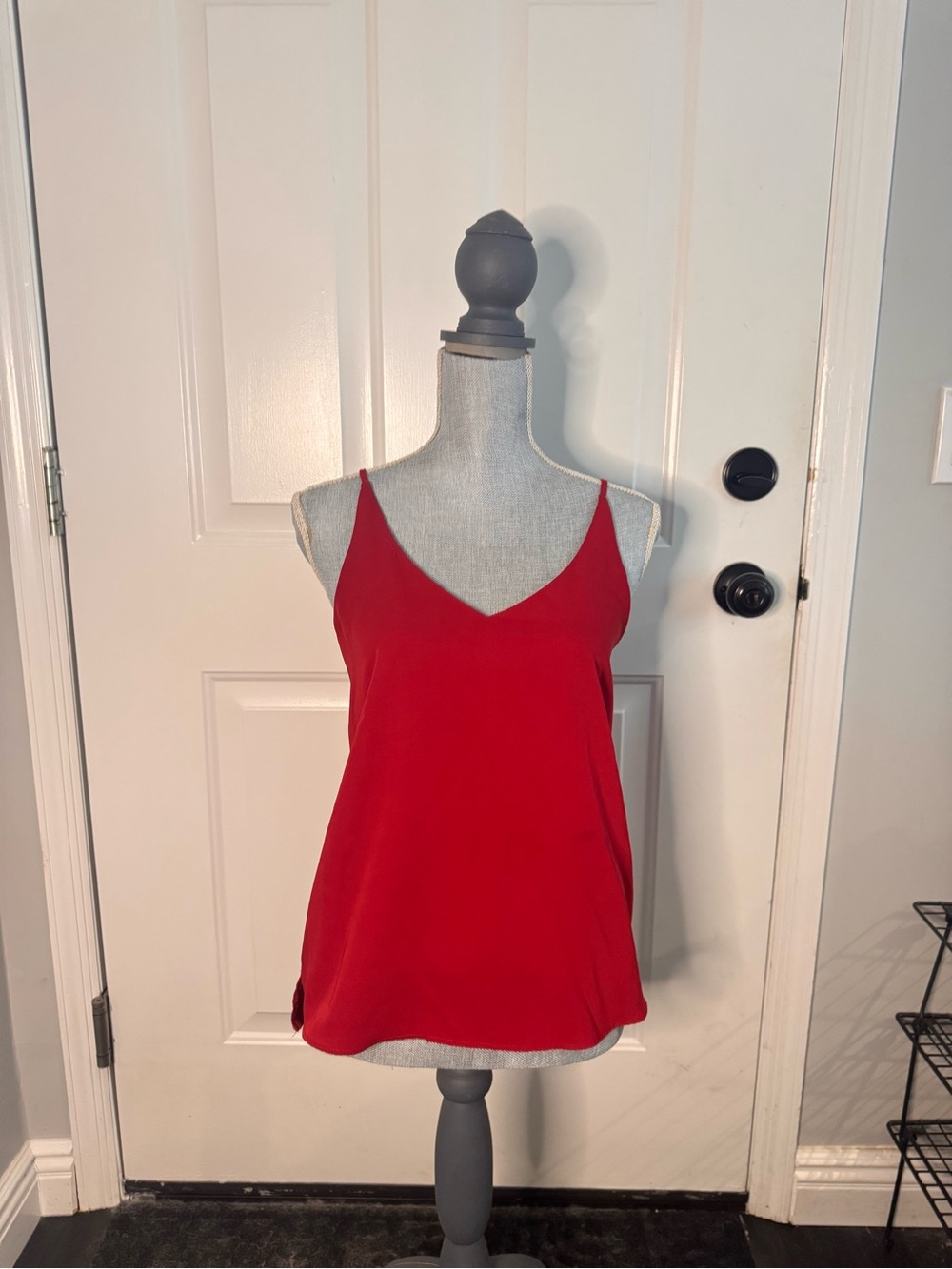 Shinestar Red V-Neck Spaghetti Strap Camisole